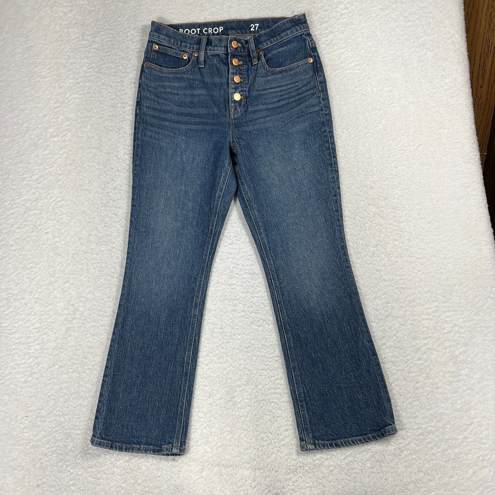 J. Crew Jeans Womens 27 (27.5x25) Billie Demi Boot Crop Button Fly Stretch 2785